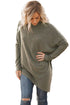 Sexy Coffee Soft Faux Poncho High Neck Sweater
